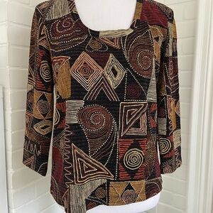 Chicos Geometric Patterned Dress Top Size 2
